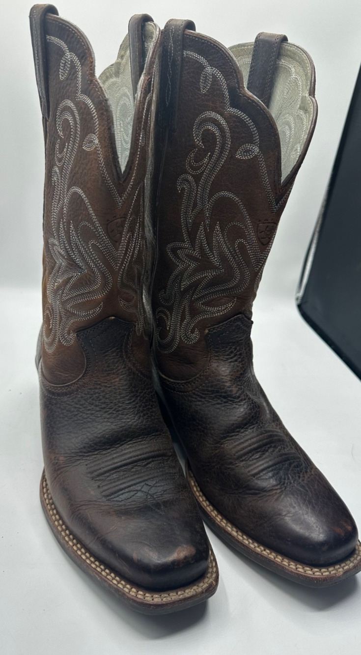 ARIAT Heritage Legend Brown Square Toe Cowgirl Western Boots Size 6.5 C (Wide)